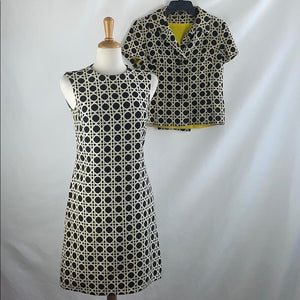 Saks Fifth Vintage Black/Whte Print Dress & Jacket