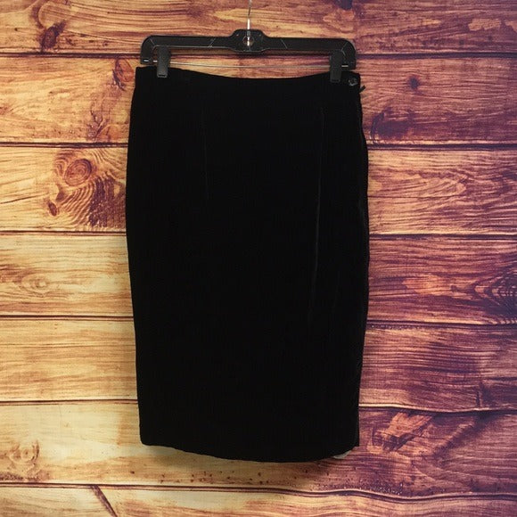 Vintage Valentino Black Velvet Pencil Skirt