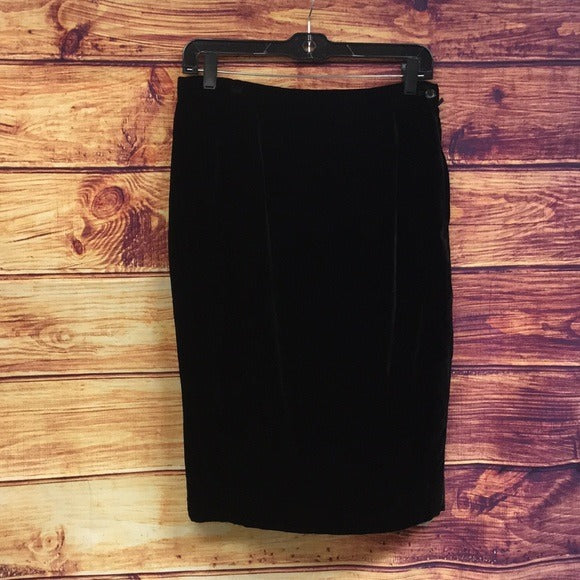 Vintage Valentino Black Velvet Pencil Skirt