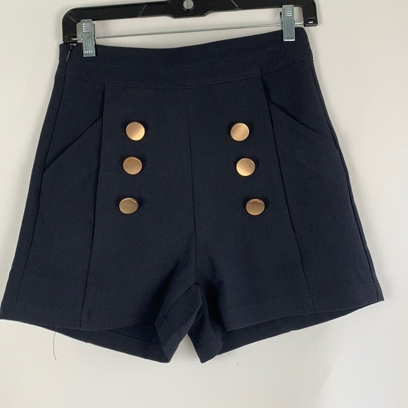 NEW Dark Navy Shorts with Gold Buttons