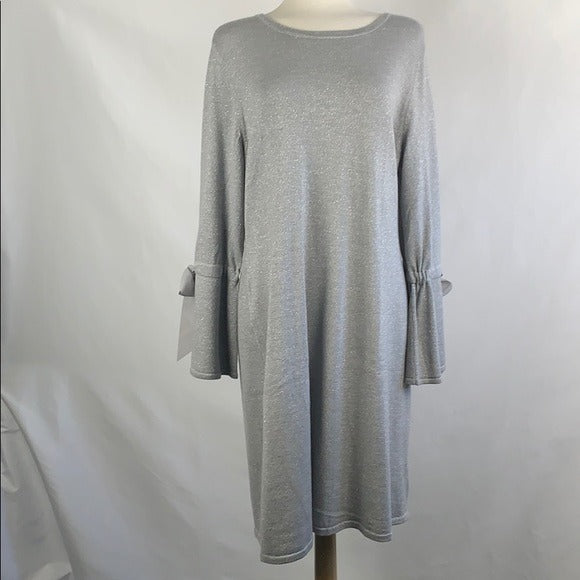 NEW Talbots Silver Knit with Bell Sleeves