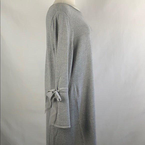 NEW Talbots Silver Knit with Bell Sleeves