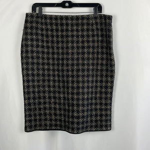Sonia Rykiel Black Plaid Sparkly Knit Skirt