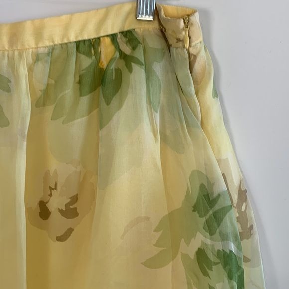 Escada Yellow Floral Print Skirt