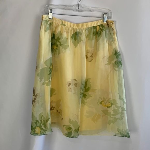 Escada Yellow Floral Print Skirt