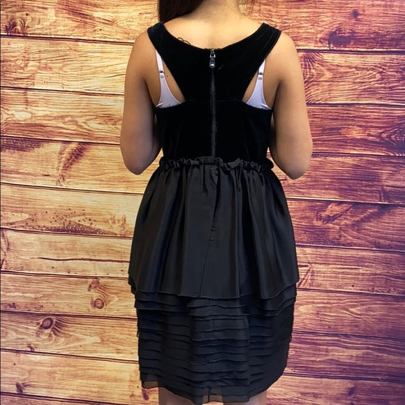 NWT Miu Miu Black Velvet Babydoll Mini Dress