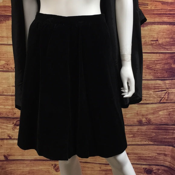 Vintage Chloe 1950’s Black Velvet Cape Skirt Set