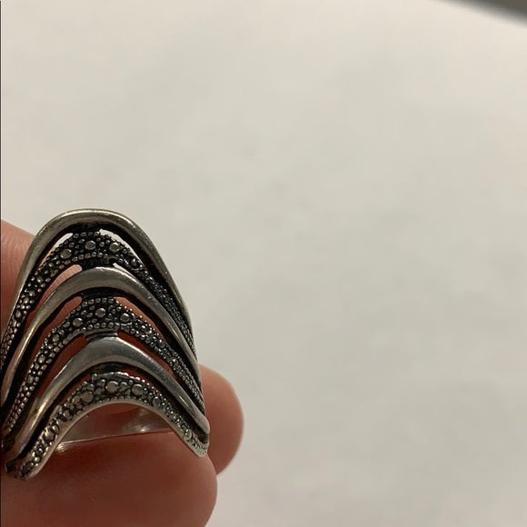 Sterling Silver Marcasite Statement Ring
