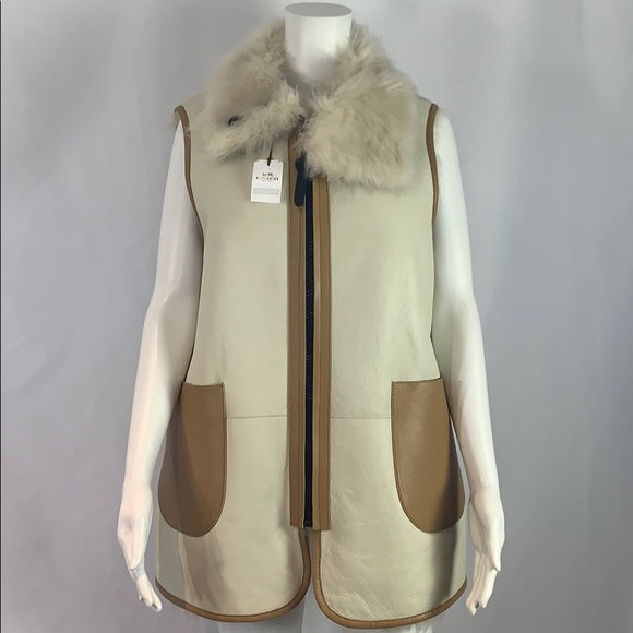 Coach Reversible Shearling and Leather Vest
