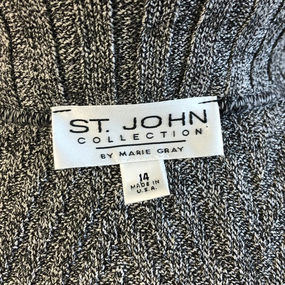 St. John Single Clasp Grey Cardigan