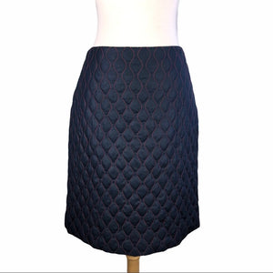 W By Worth Blue Quilted Red Stitch Skirt