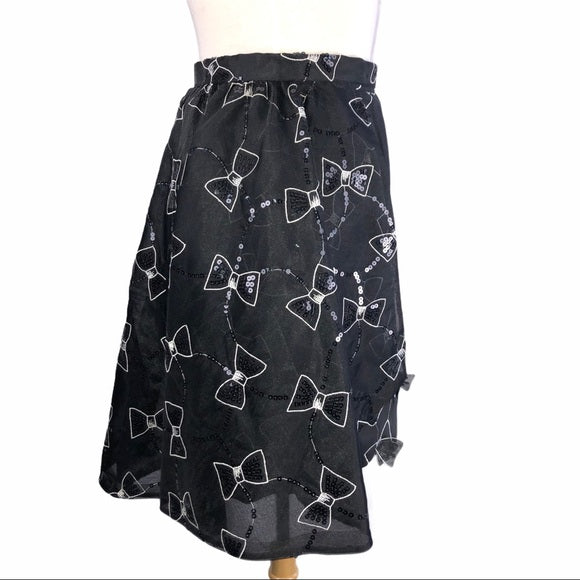 Rare Vintage Black Bow Tie Skirt & Jacket Set