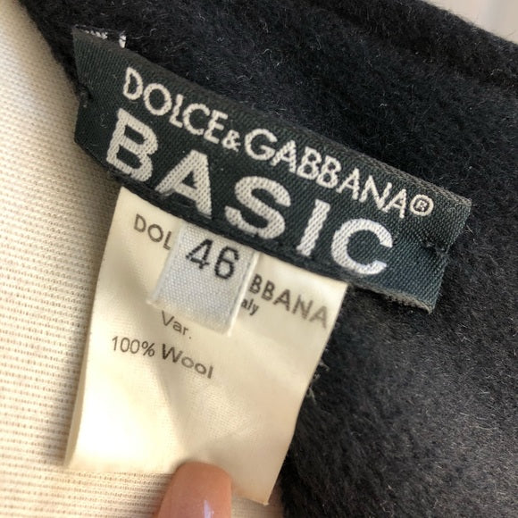 Dolce & Gabbana Black Wool Pencil Skirt