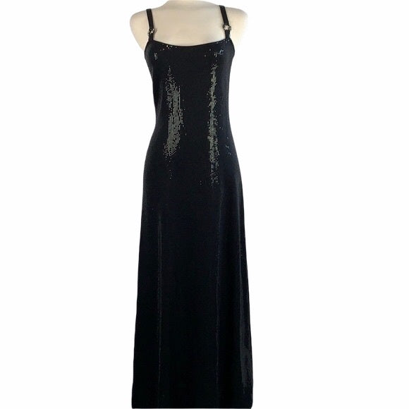 St Johns Black Sequin Evening Gown