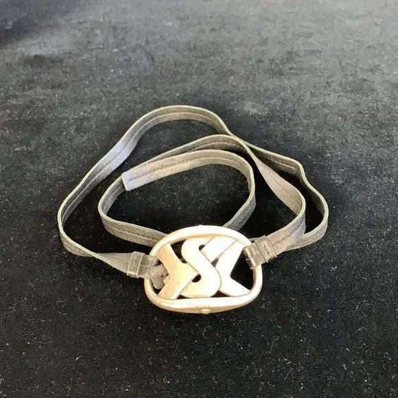 Yves St Laurent Logo Choker Necklace/ Wrap Bracelet