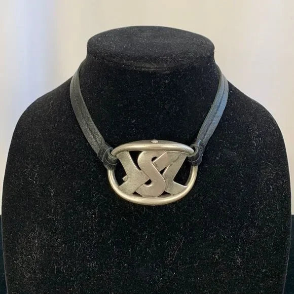 Yves St Laurent Logo Choker Necklace/ Wrap Bracelet