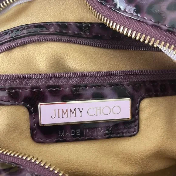 Jimmy Choo Purple Animal Print Patent Bag