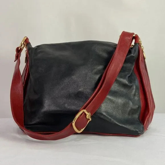Marino Orlandi Black Leather w/ Red Trim Bag