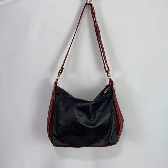 Marino Orlandi Black Leather w/ Red Trim Bag