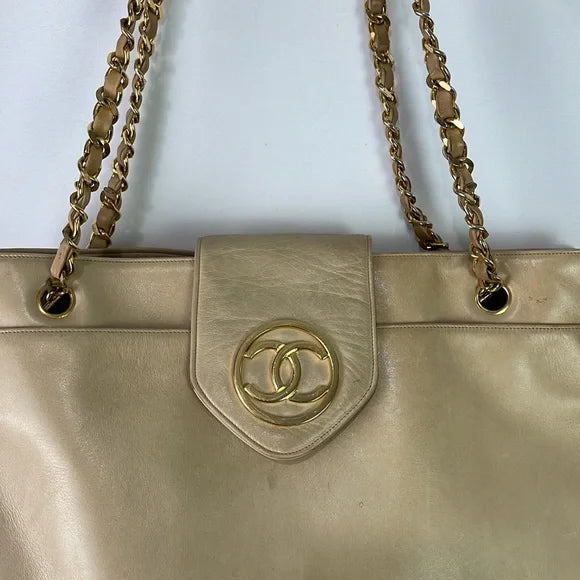 Chanel Large Cream Tote As Is