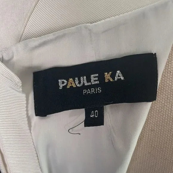 Paula Ka Black Ivory Bow Front Cap Sleeve