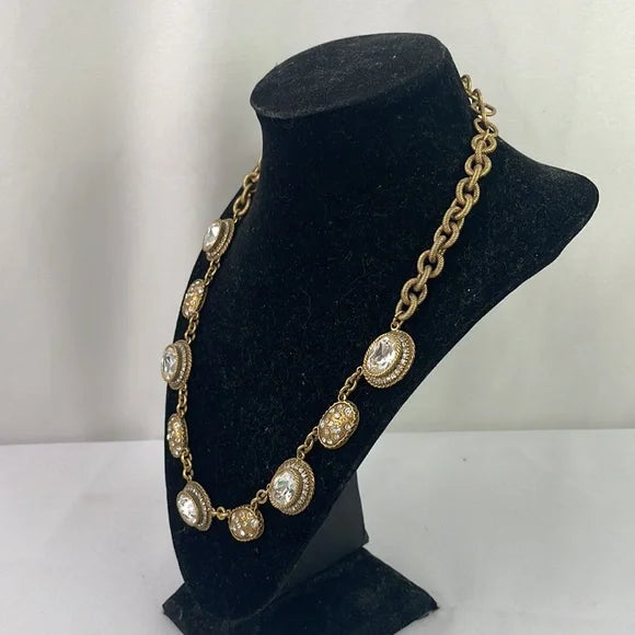 Vintage Elizabeth Cole Cz Circles Necklace