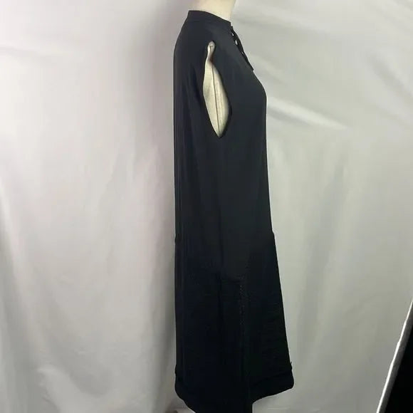 Fendi Black Tie Drop Waist Sleeveless Dress