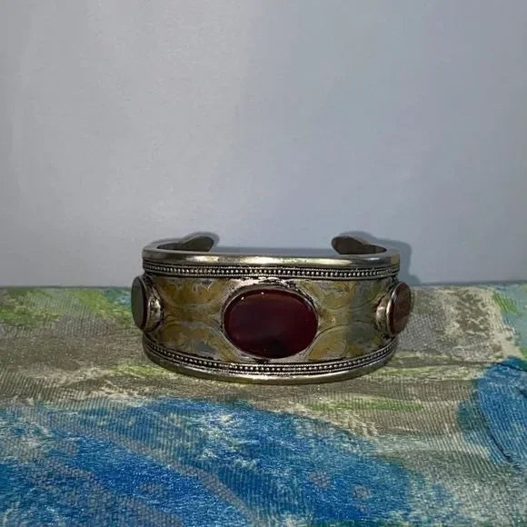 Vintage Yemeni Tribal w/ Carnelian Cuff Bracelet