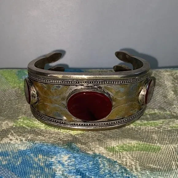 Vintage Yemeni Tribal w/ Carnelian Cuff Bracelet