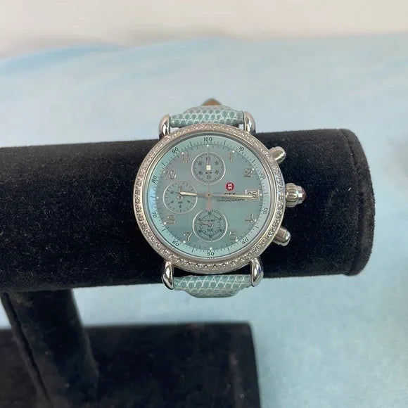 Michele Csx Blue Mother of Pearl Diamonds Watch
