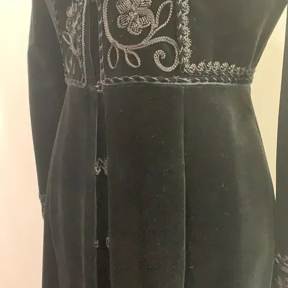Blumarine Black Velvet Beaded Long Dress