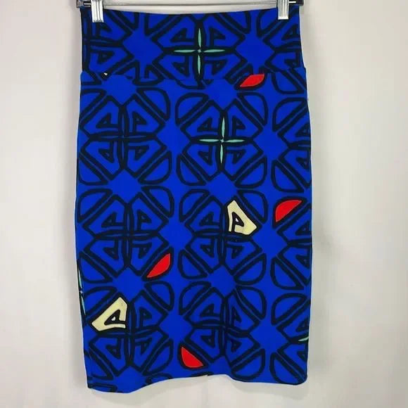Lularoe Blue Print Stretch Skirt