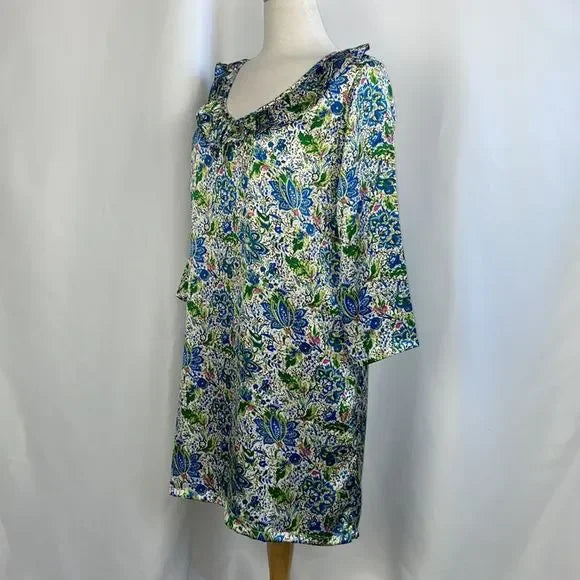 Compania Fantastica NWT Floral Print w/ ruffle neck Dress