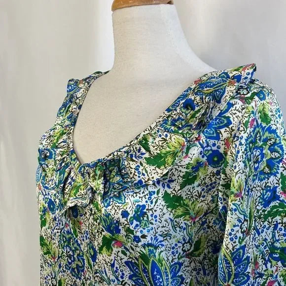 Compania Fantastica NWT Floral Print w/ ruffle neck Dress