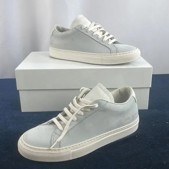 Woman by Common Projects Grey Suede Lace Sneakers with Box