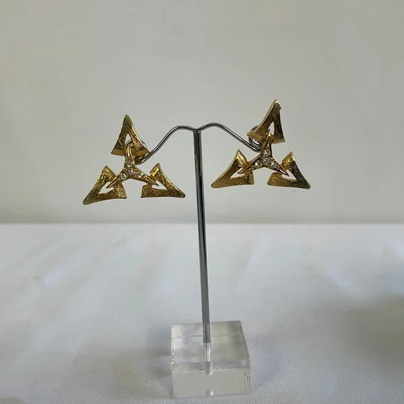 Triangle Spike Gold Earrings