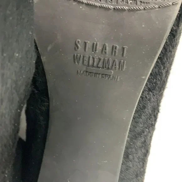 Stuart Weitzman Black Pony Stiletto Booties