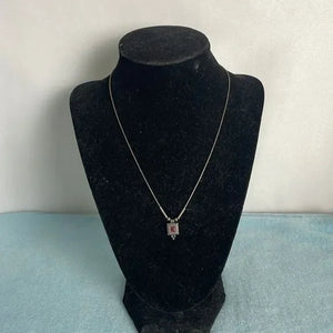 925 Silver Necklace With Amber Pendant