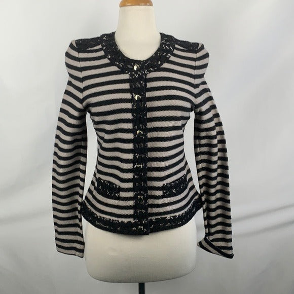 NEW Gerry Weber Striped Blazer with Lace Trimming